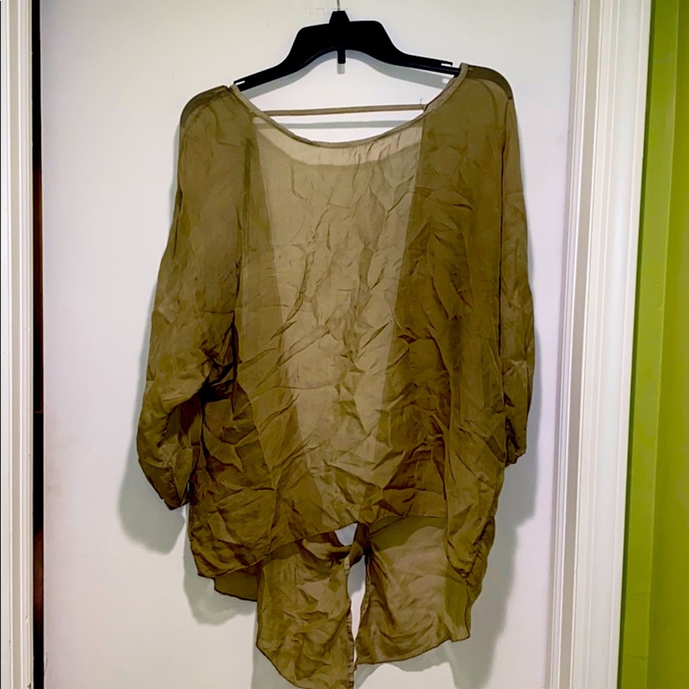 Sheer flowy open back top